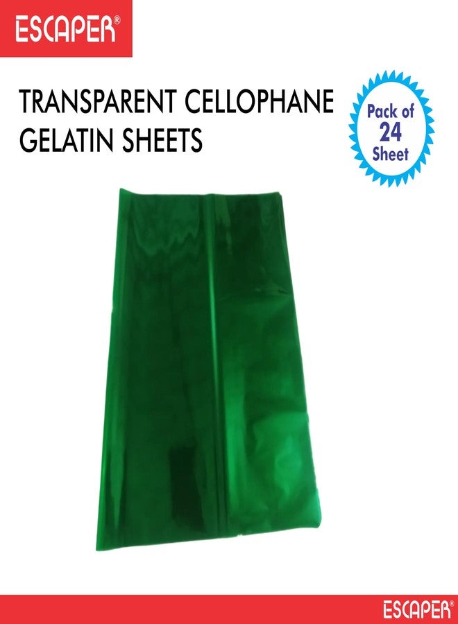 ESCAPER أوراق الجيلاتين الشفافة من السيلوفان من إسكابر (19 × 29 بوصة) - أوراق جيلاتين شفافة لتعبئة سلال الطعام، والأعمال الحرفية، والتغليف اليدوي، وسلال الهدايا، والتغليف الزخرفي (أخضر) - Image 3